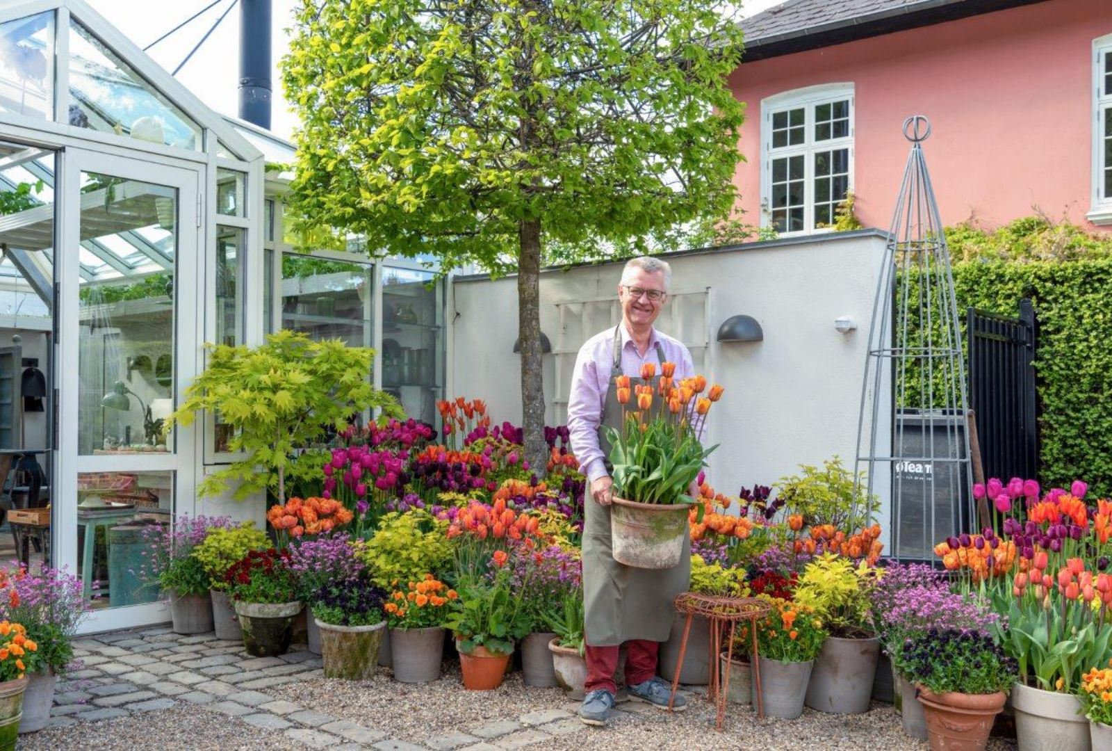 Claus Dalby with tulips